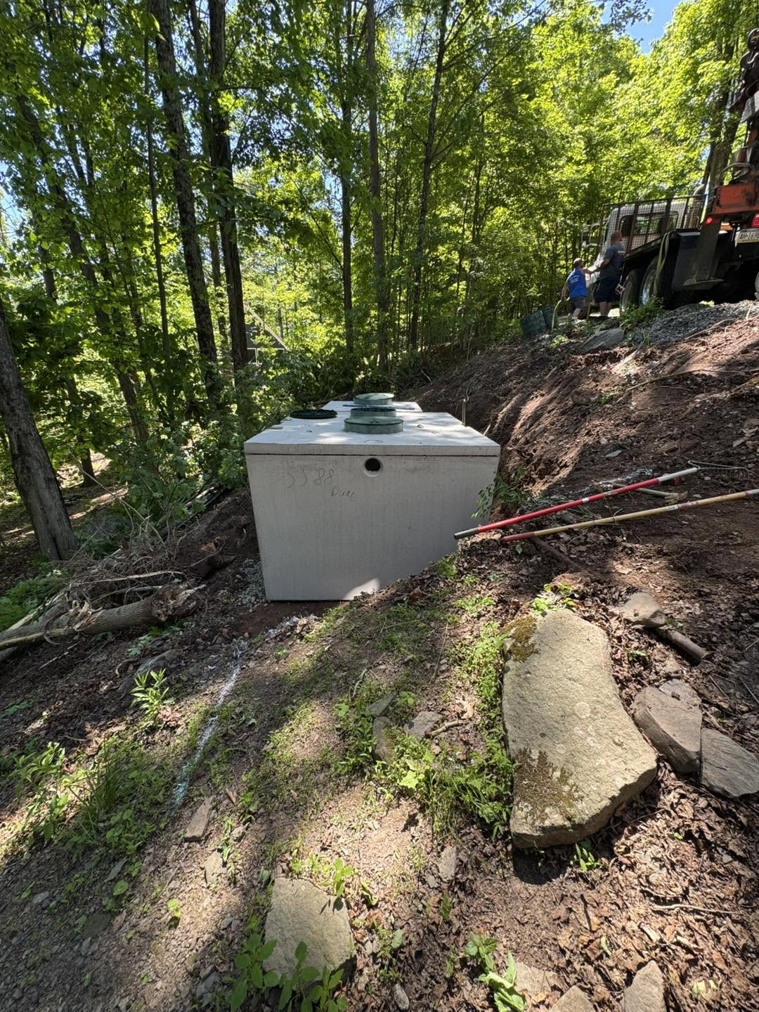 New septic tank installation